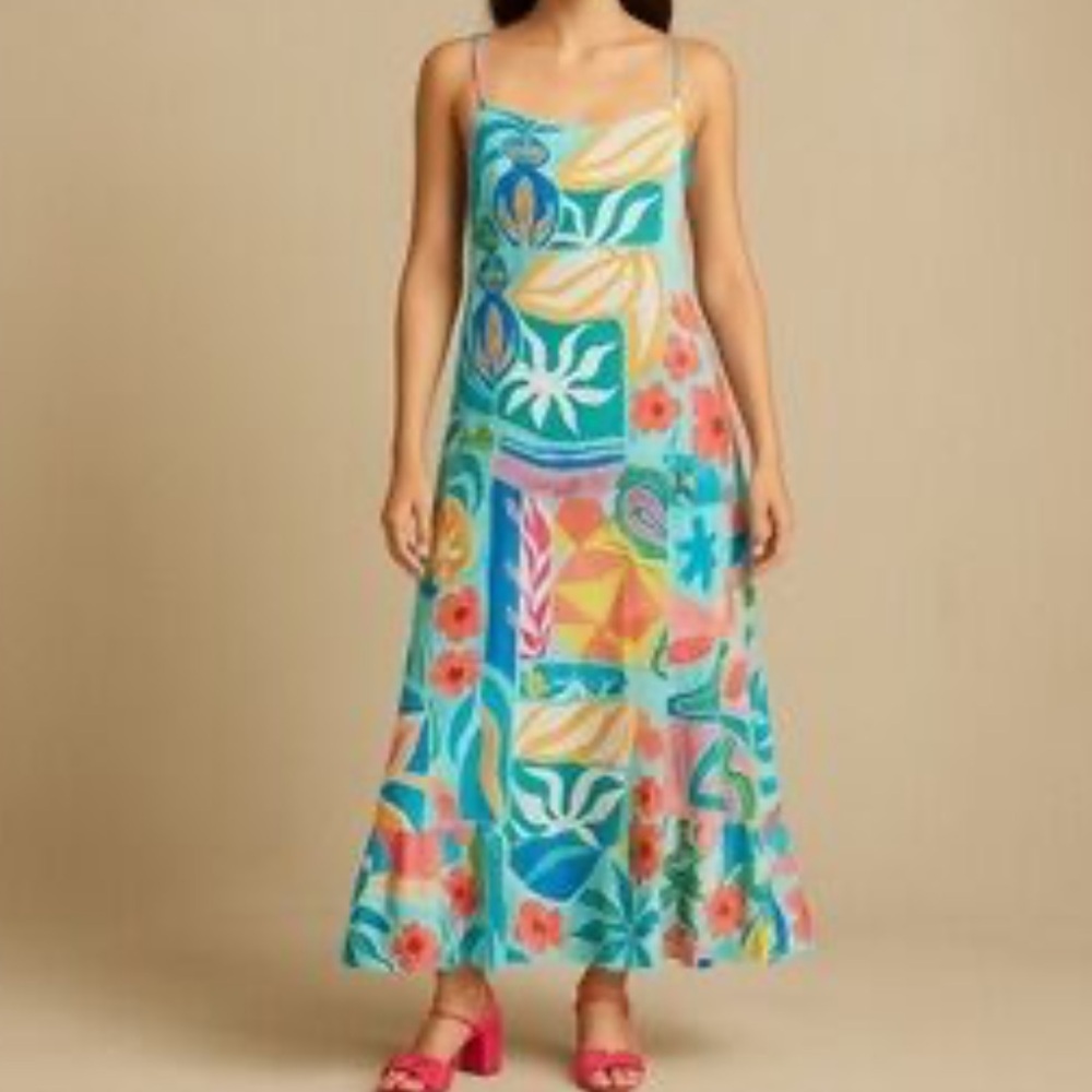 Anthropologie Paper Heart colorful floral maxi dress